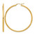 14K Yellow Gold Polished 3 mm Polished Hoop Earrings, 65 mm Long