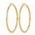 14K Yellow Gold Polished 3 mm Polished Hoop Earrings, 65 mm Long - View 4