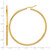 14K Yellow Gold Polished 2.5 mm Polished Hoop Earrings, 60 mm Long - View 5