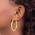 14K Yellow Gold Polished 4 mm Polished Hoop Earrings, 40 mm Long - View 3