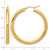 14K Yellow Gold Polished 4 mm Polished Hoop Earrings, 45 mm Long - View 5