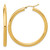 14K Yellow Gold Polished 4 mm Polished Hoop Earrings, 50 mm Long