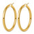 14K Yellow Gold Polished 4 mm Polished Hoop Earrings, 50 mm Long - View 2