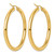 14K Yellow Gold Polished 4 mm Polished Hoop Earrings, 50 mm Long - View 4