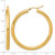 14K Yellow Gold Polished 4 mm Polished Hoop Earrings, 50 mm Long - View 5