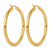14K Yellow Gold Polished 4 mm Polished Hoop Earrings, 55 mm Long - View 4