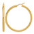 14K Yellow Gold Polished 4 mm Polished Hoop Earrings, 60 mm Long