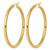 14K Yellow Gold Polished 4 mm Polished Hoop Earrings, 65 mm Long - View 2