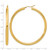 14K Yellow Gold Polished 4 mm Polished Hoop Earrings, 65 mm Long - View 5