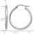 Rhodium-Plated 14K White Gold Hollow Satin and Diamond-Cut 2 mm Round Hoop Earrings, 25 mm Long - View 4