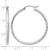 Rhodium-Plated 14K White Gold Hollow Satin and Diamond-Cut 2 mm Round Hoop Earrings, 35 mm Long - View 4