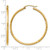 14K Yellow Gold Hollow Satin and Diamond-Cut 2 mm Round Tube Hoop Earrings, 40 mm Long - View 4