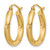 14K Yellow Gold Hollow Satin and Diamond-Cut 3 mm Round Hoop Earrings, 20 mm Long - View 2
