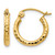 14K Yellow Gold Hollow Diamond-Cut 2 mm Round Tube Hoop Earrings, 13 mm Long