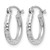 Rhodium-Plated 14K White Gold Hollow Diamond-Cut 2 mm Round Tube Hoop Earrings, 13 mm Long - View 2