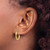 14K Yellow Gold Hollow Diamond-Cut 2 mm Round Tube Hoop Earrings, 15 mm Long - View 3