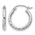 Rhodium-Plated 14K White Gold Hollow Diamond-Cut 2 mm Round Tube Hoop Earrings, 15 mm Long