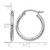 Rhodium-Plated 14K White Gold Hollow Diamond-Cut 2 mm Round Tube Hoop Earrings, 20 mm Long - View 4