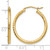 14K Yellow Gold Hollow Diamond-Cut 2 mm Round Tube Hoop Earrings, 25 mm Long - View 4