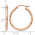 14K Rose Gold Hollow Diamond-Cut Polished Hoop Earrings, 25 mm - View 4