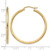 14K Yellow Gold Hollow Diamond-Cut 2 mm Round Tube Hoop Earrings, 35 mm Long - View 4