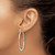 Rhodium-Plated 14K White Gold Hollow Diamond-Cut 2 mm Round Tube Hoop Earrings, 40 mm Long - View 3