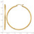14K Yellow Gold Hollow Diamond-Cut 2 mm Round Tube Hoop Earrings, 50 mm Long - View 4
