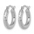 Rhodium-Plated 14K White Gold Hollow Diamond-Cut 3 mm Round Hoop Earrings, 16 mm Long - View 2