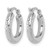 Rhodium-Plated 14K White Gold Hollow Diamond-Cut 3 mm Round Hoop Earrings, 16 mm Long - View 4