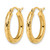 14K Yellow Gold Hollow Diamond-Cut 3 mm Round Hoop Earrings, 20 mm Long - View 2