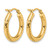 14K Yellow Gold Hollow Diamond-Cut 3 mm Round Hoop Earrings, 20 mm Long - View 4