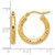 14K Yellow Gold Hollow Diamond-Cut 3 mm Round Hoop Earrings, 20 mm Long - View 5