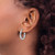 Rhodium-Plated 14K White Gold Hollow Diamond-Cut 3 mm Round Hoop Earrings, 20 mm Long - View 3