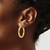 14K Yellow Gold Hollow Diamond-Cut 3 mm Round Hoop Earrings, 25 mm Long - View 3