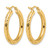 14K Yellow Gold Hollow Diamond-Cut 3 mm Round Hoop Earrings, 25 mm Long - View 4