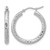 Rhodium-Plated 14K White Gold Hollow Diamond-Cut 3 mm Round Hoop Earrings, 25 mm Long