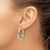 Rhodium-Plated 14K White Gold Hollow Diamond-Cut 3 mm Round Hoop Earrings, 25 mm Long - View 3