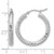 Rhodium-Plated 14K White Gold Hollow Diamond-Cut 3 mm Round Hoop Earrings, 25 mm Long - View 5