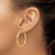 14K Yellow Gold Hollow Diamond-Cut 3 mm Round Hoop Earrings, 30 mm Long - View 3
