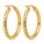 14K Yellow Gold Hollow Diamond-Cut 3 mm Round Hoop Earrings, 30 mm Long - View 4
