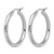 Rhodium-Plated 14K White Gold Hollow Diamond-Cut 3 mm Round Hoop Earrings, 30 mm Long - View 2