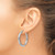 Rhodium-Plated 14K White Gold Hollow Diamond-Cut 3 mm Round Hoop Earrings, 30 mm Long - View 3