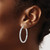 Rhodium-Plated 14K White Gold Hollow Diamond-Cut 3 mm Round Hoop Earrings, 35 mm Long - View 3