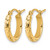 14K Yellow Gold Hollow Diamond-Cut 2.5 x 15 mm Hollow Hoop Earrings - View 2