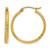 14K Yellow Gold Hollow Diamond-Cut 2.5 x 25 mm Hollow Hoop Earrings