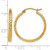 14K Yellow Gold Hollow Diamond-Cut 2.5 x 25 mm Hollow Hoop Earrings - View 4