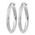 Rhodium-Plated 14K White Gold Hollow Knife Edge Diamond-Cut 2.5 x 25 mm Hoop Earrings - View 2