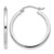 Rhodium-Plated 14K White Gold Hollow 2 mm Square Tube Hoop Earrings, 25 mm Long