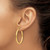 14K Yellow Gold Hollow 2 mm Square Tube Hoop Earrings, 30 mm Long - View 3