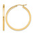 14K Yellow Gold Hollow 2 mm Square Tube Hoop Earrings, 35 mm Long
